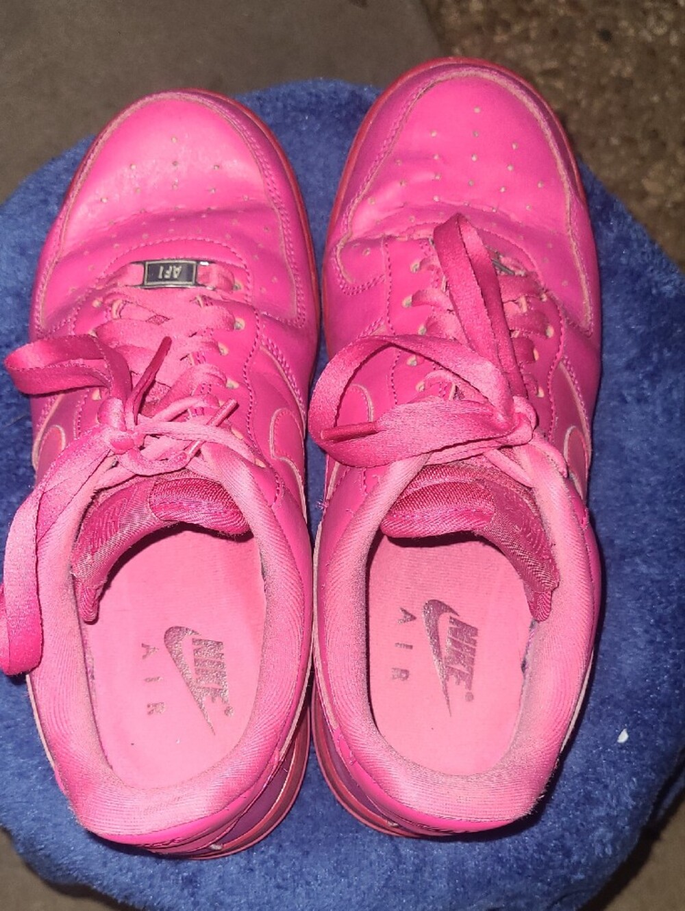 Nike Air Force 1 Fireberry Pink Sneakers Womens Size 9 - Picture 5 of 14